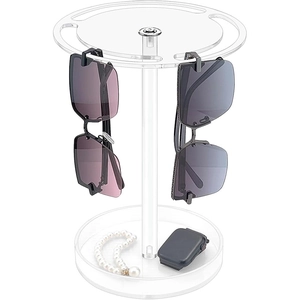360 Rotating Acrylic Sunglasses Display Stand Holder Multi-Functional Eyewear Storage Rack Desktop Glasses Organizer Desk