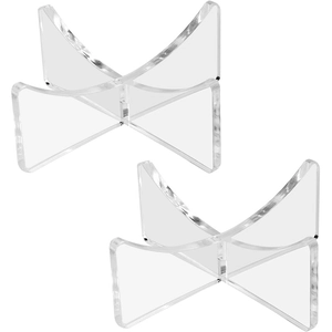 Clear acrylic X-shaped display stand for basketballs, footballs, and crystal spheres