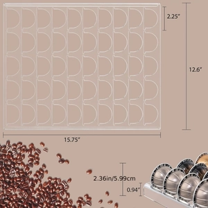 Clear acrylic coffee pod holder tray for Nespresso Vertuo with 30-hole storage layout