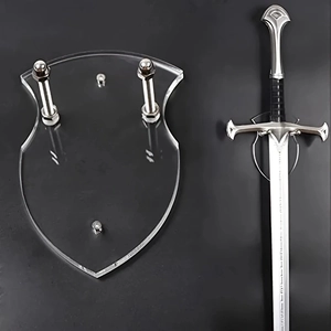 Schwert Wandhalterung Aus Acryl Schildform Maschinell Bearbeitet Vertikaler Halter Für Dolch Wikingerschwert Kleines Schwert Deko