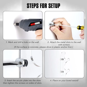 Detailed step-by-step installation guide for acrylic wall mount lightsaber display stand