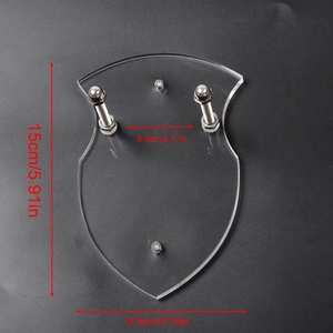 Vertikaler Schwert-Wandhalter aus klarem Acryl mit Metallbolzen für kleine Dolche