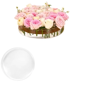 Clear acrylic round cylinder flower vase and floral centerpiece for dining table decor