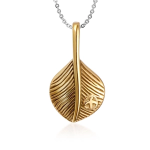 Vintage Titanium Steel Feather Bird Pendant Necklace Retro Punk Fashion Gold Silver Two Tone Necklace For Men Women Daily Jewelry