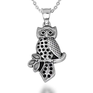 Vintage Titanium Steel Owl Pendant Necklace Retro Animal Personalized Domineering Stainless Steel Jewelry For Men Women