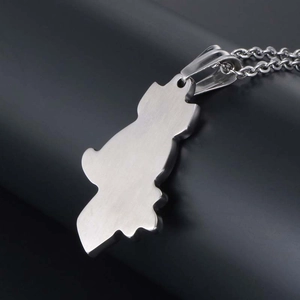 Mens stainless steel owl pendant necklace with brushed silver finish and O-chain