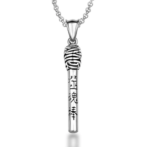 Gothic Titanium Steel Soul-Eating Stick Matchstick Pendant Necklace For Men Women Personalized Silver Tone Jewelry Gift