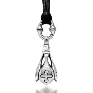 Punk Men Retro Cross Pendant Necklace Titanium Steel Gothic Polished Casting Biker Jewelry Vintage Religious Cross Charm Necklace