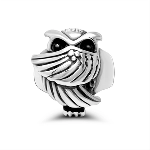 Bague Hibou Rétro en Acier Inoxydable Relief Punk Gothique Animal Bague Large pour Hommes Femmes Bijoux de Mode Cadeau