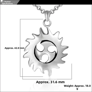 Makroaufnahme des Sonnenrad-Anhängers mit Maßen 42,0 mm mal 31,6 mm aus Titanstahl