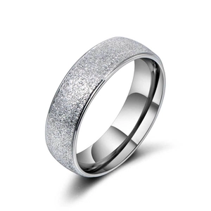 Minimalist Titanium Steel Sandblasted Band Ring For Men Women Polished Inner Couple Engagement Fashion Jewelry Silver Ring