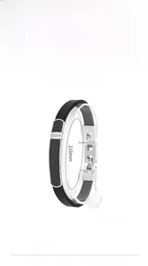 Détails du bracelet en acier titane dimensions 210mm longueur et 25g poids spécifiés