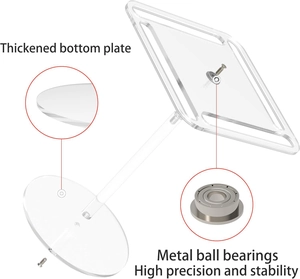 Detailed macro view of thickened bottom plate and metal ball bearings for rotating stand