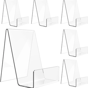 Clear Acrylic Book Display Stand Rounded Corners Desktop Bookends Holder For Books Notebooks Albums Transparent Storage Rack