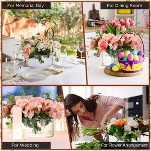 Clear acrylic round flower centerpiece with 12 holes for wedding table floral arrangements