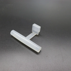 T-shaped acrylic hummingbird feeder perch attachment with secure snap-on mounting clip