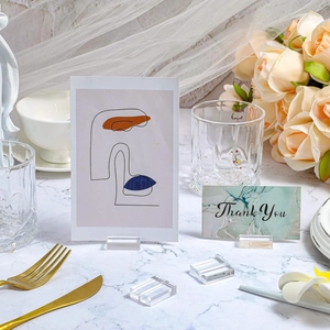50er Set transparente Platzkartenhalter aus Acryl für Hochzeitstischnummern