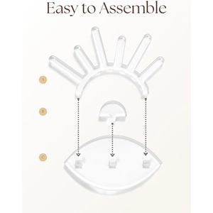 Acrylic evil eye ring display stand with easy assembly ray-shaped jewelry holder