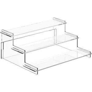 3 Tier Acrylic Display Stand Transparent Tiered Riser Shelf For Cupcakes Perfume Action Figures Storage Organizer Rack
