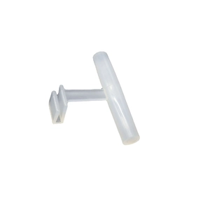 Acrylic hummingbird feeder perch stand with U-shaped clip and white T-bar attachment