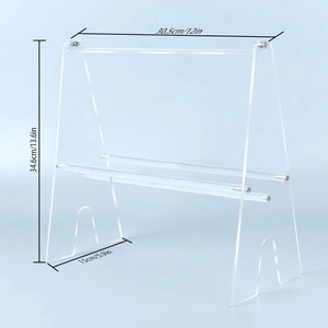 Double-tier clear acrylic headband stand and hair accessory organizer for vanity storage