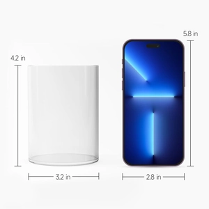 Clear acrylic cylinder organizer for stationery and makeup brushes 4.2in high
