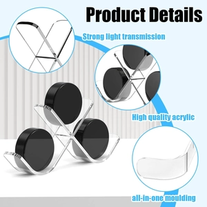 Clear acrylic triple hockey puck display stand with three slots and high transparency