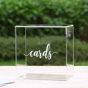 Clear Acrylic Wedding Card Box With Slot Large Capacity For Reception Decoration Party Fundraising Voting Cards Organizer