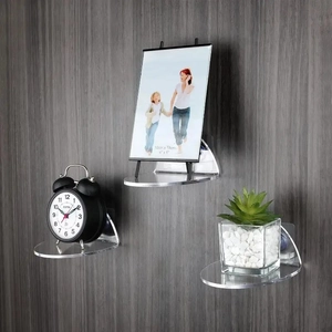 Lot de 3 étagères murales flottantes en acrylique pour moniteur bébé et enceintes