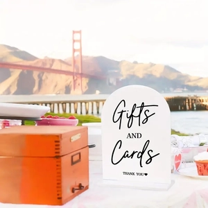 Insegna moderna in acrilico bianco per regali e biglietti di nozze con il Golden Gate Bridge