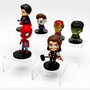 Set of 8 acrylic riser stands for cupcake displays and clear superhero figure collectibles