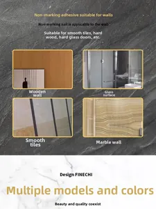 Wall-mount toothbrush holder applicable surfaces: wood, glass, tile, and marble