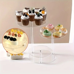 3-tier clear acrylic cupcake stand for wedding parties and dessert display