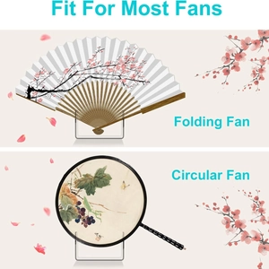 Transparent acrylic fan display stand suitable for folding fans and round paper fans