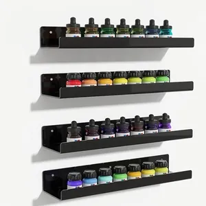 Acrylic Floating Wall Shelves Wall-Mounted U-Shaped Storage Rack For Bathroom Kitchen Living Room Modern Home Display Shelf
