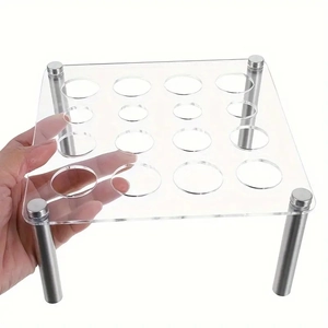 12-hole transparent acrylic square stand for DIY candle chess pieces and game accessories