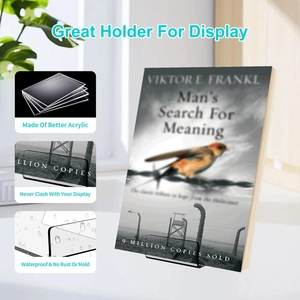 Macro view of clear acrylic display stand showing waterproof and rustproof material detail
