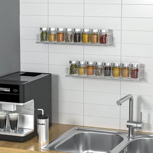 15 inch wall-mounted clear acrylic bathroom and kitchen floating shelf for storage