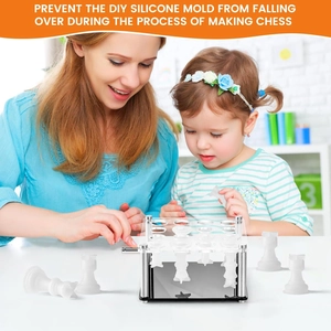 DIY acrylic chess mold holder stand with stainless steel pillars for candle making