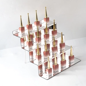 4-tier gold mirror acrylic tiered display stand for figurines and collectibles