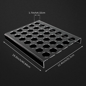 30-hole clear acrylic coffee pod display rack measuring 16.0x12.4 inches for K-cup storage