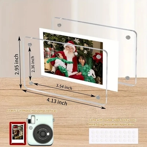 Set van 6 heldere acryl magnetische fotolijsten voor 3-inch foto's en koelkast