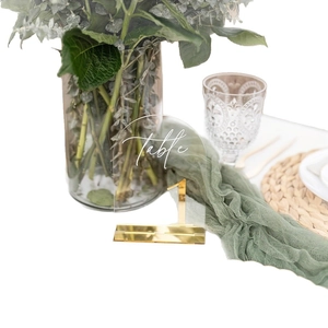 5x7 inch acrylic arch table number with gold mirror base for weddings and luxury events