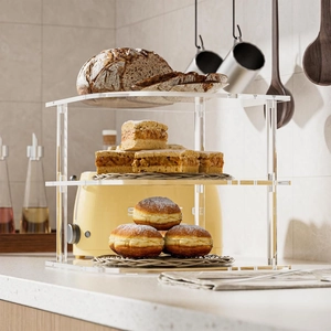 Étagère à 3 niveaux en acrylique transparent pour rangement de comptoir de cuisine