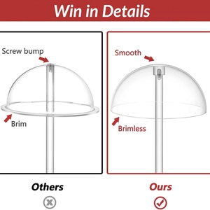Adjustable acrylic hat display stand with smooth brimless dome design for baseball caps