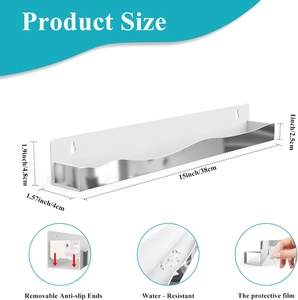 15-inch floating golden mirror nail polish shelf with waterproof and non-slip design