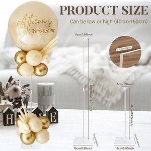 31.5-inch acrylic balloon stand set for table centerpieces with stable square base