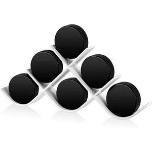 White multi-tier acrylic hockey puck display stand for 6 signed sports memorabilia