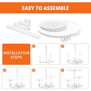 4-tier clear acrylic cupcake stand for wedding parties with easy assembly guide