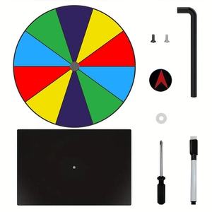 Kit roue de la fortune en acrylique coloré avec support, feutre et outils de montage